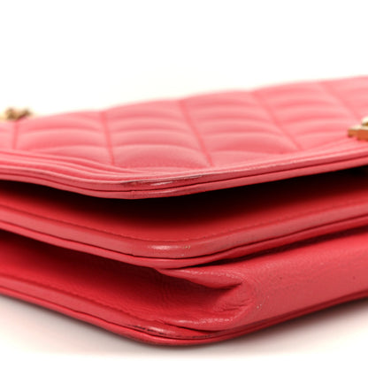 Quilted Caviar Wallet Bag - Pink