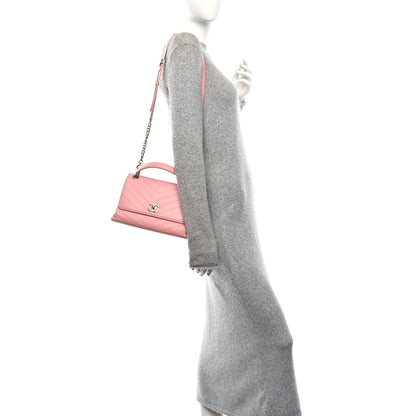 Small Calfskin Flap Shoulder Bag - Pink