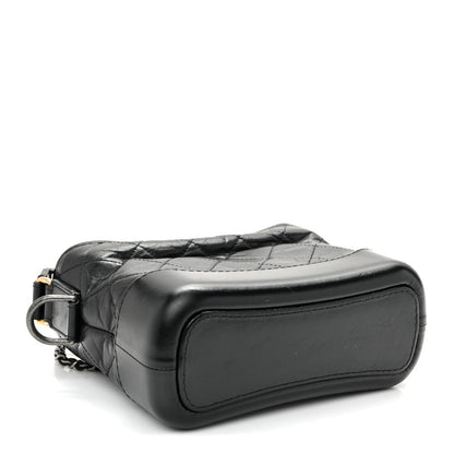 Small Quilted Calfskin Hobo Bag - Black