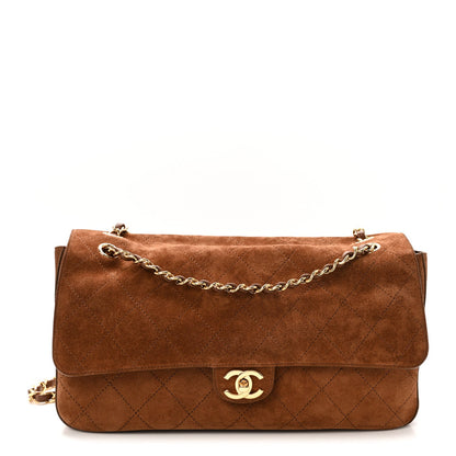 Small Calfskin Suede Flap Shoulder Bag