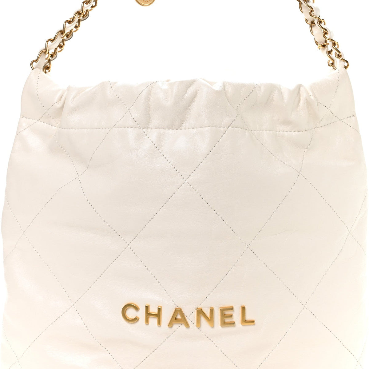 Small Quilted Calfskin Handbag - White
