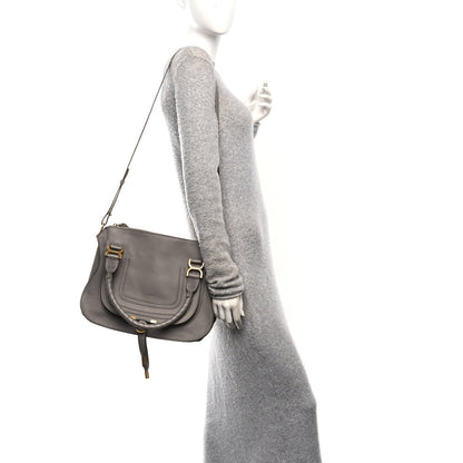 Small Calfskin Satchel Bag - Grey