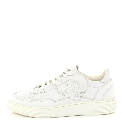Calfskin CC Sneakers White