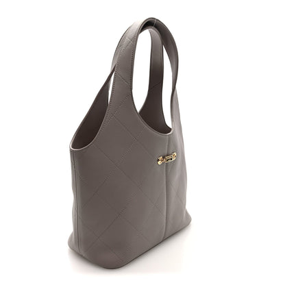 Quilted Calfskin Handbag - Grey
