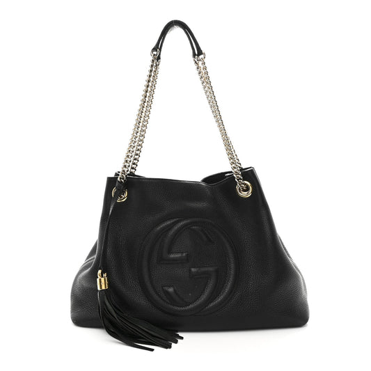Medium Calfskin Shoulder Bag - Black