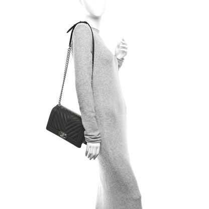 Medium Quilted Lambskin Flap Shoulder Bag - Black