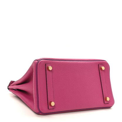 Togo Horseshoe Birkin 25 Rose Pourpre Ca Handbag