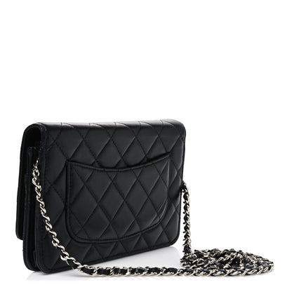 Quilted Lambskin Wallet Bag - Black
