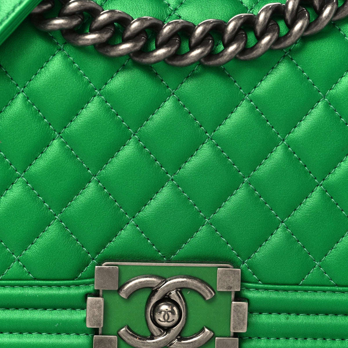Medium Quilted Calfskin Flap Shoulder Bag - Green