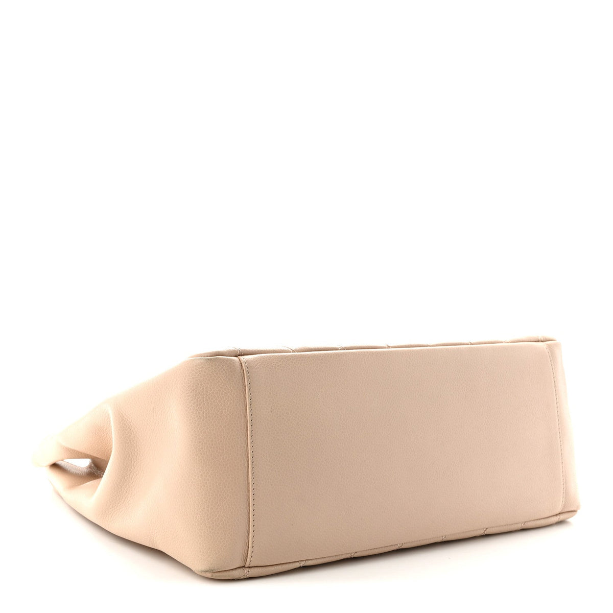 Quilted Caviar Tote Bag - Beige