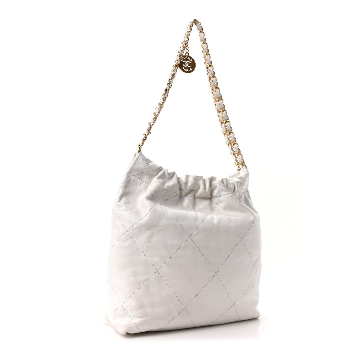 Small Quilted Calfskin Handbag - White