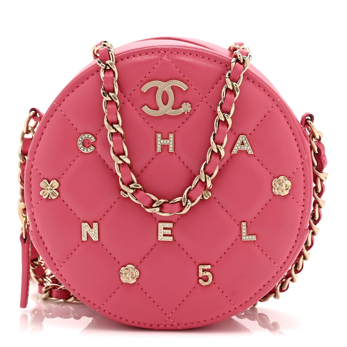 Quilted Lambskin Clutch Bag - Pink