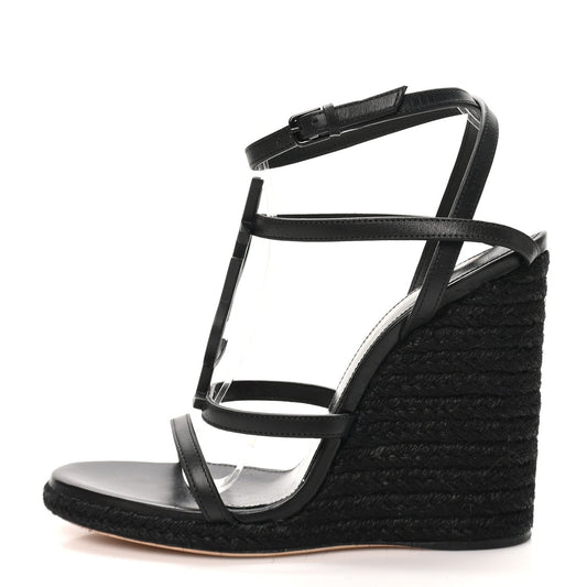 Calfskin Cassandra Espadrille 105Mm Wedges Black