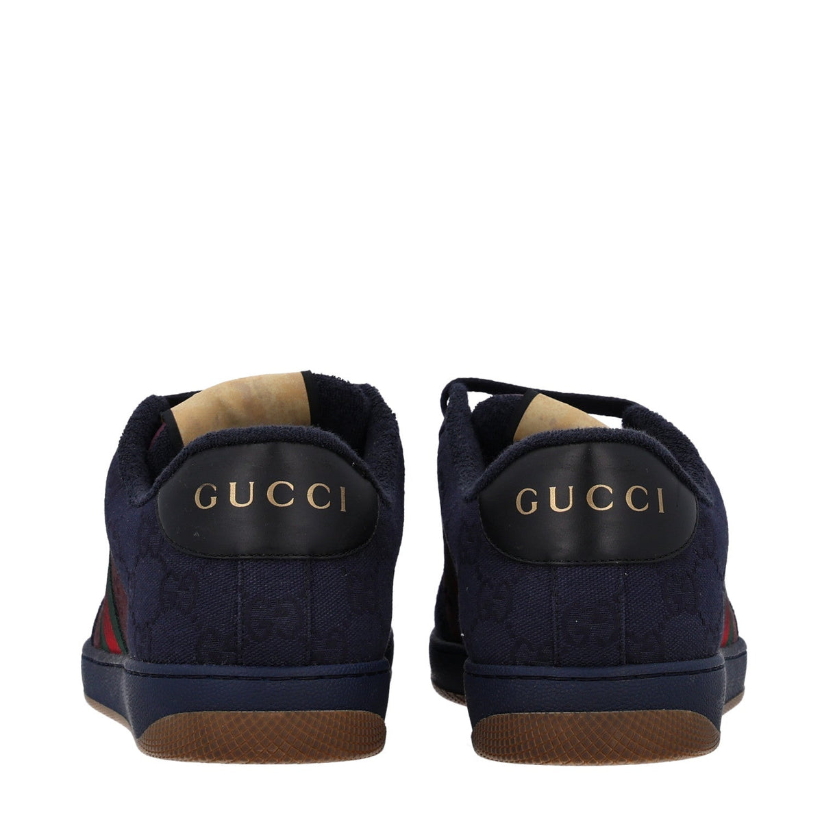 Gucci Canvas GG Web Men's Screener Sneakers 8 Burgundy Navy