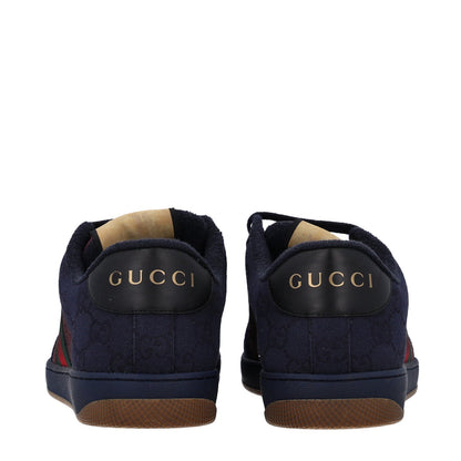 Gucci Canvas GG Web Men's Screener Sneakers 8 Burgundy Navy