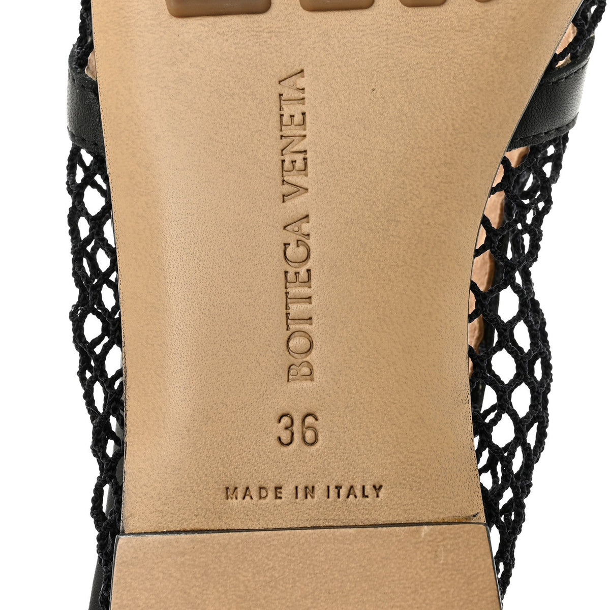 Bottega Veneta Mesh Nappa Women's Chunky Chain Stretch Ballerina Flats 36 Black