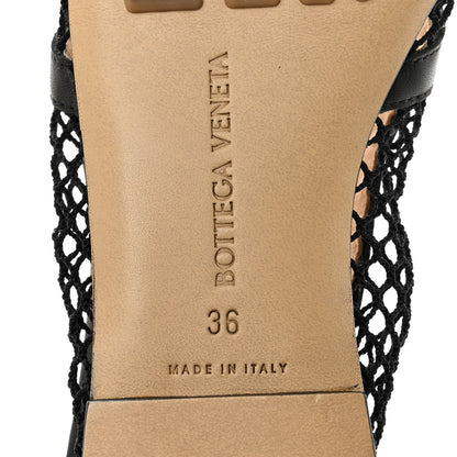 Bottega Veneta Mesh Nappa Women's Chunky Chain Stretch Ballerina Flats 36 Black
