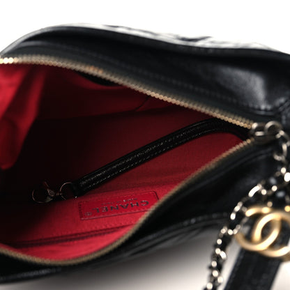 Small Quilted Calfskin Hobo Bag - Black