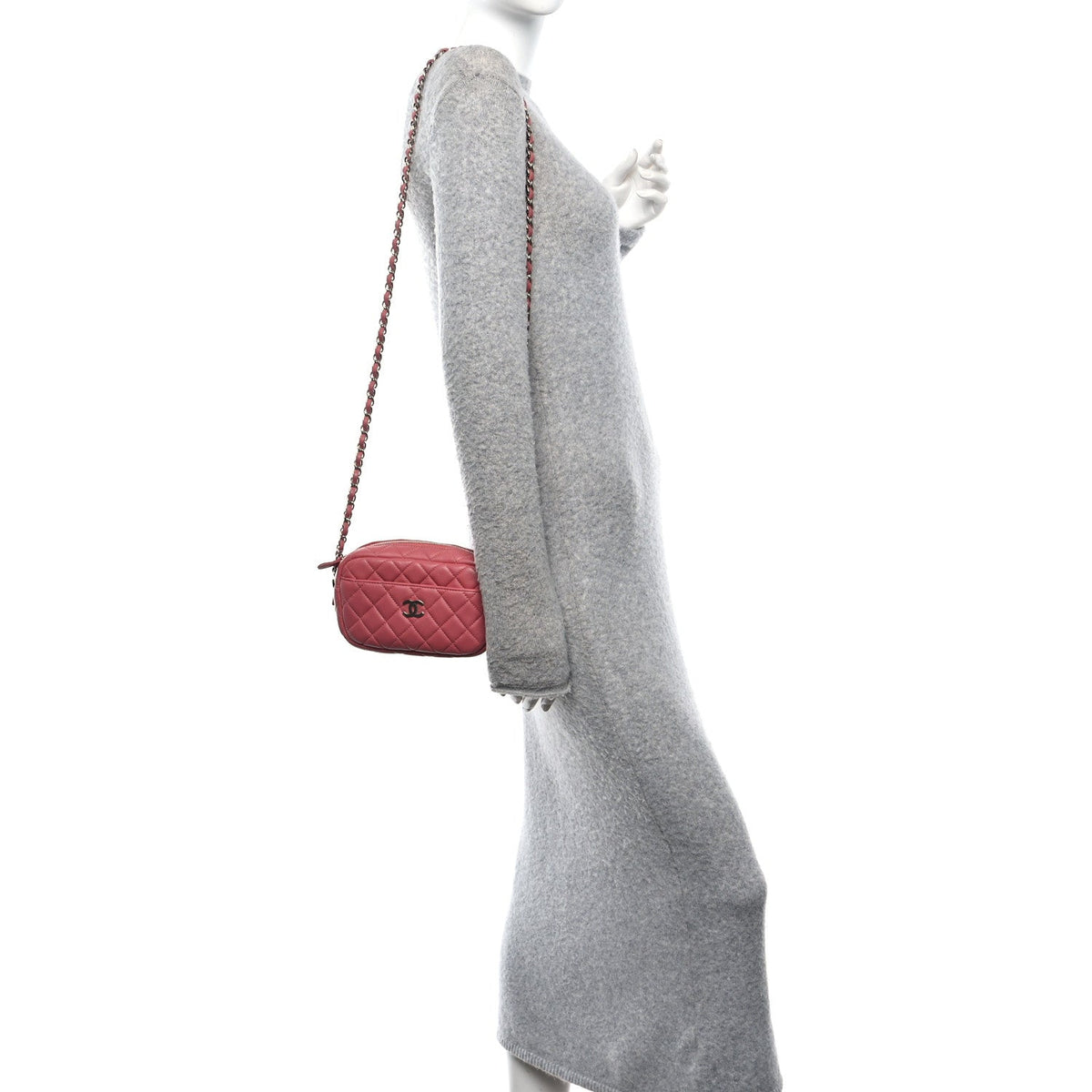 Small Quilted Lambskin Handbag - Pink