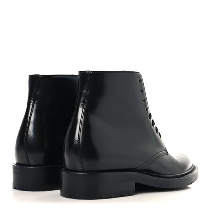Saint Laurent Calfskin Women's Army Combat Boots 36 Black