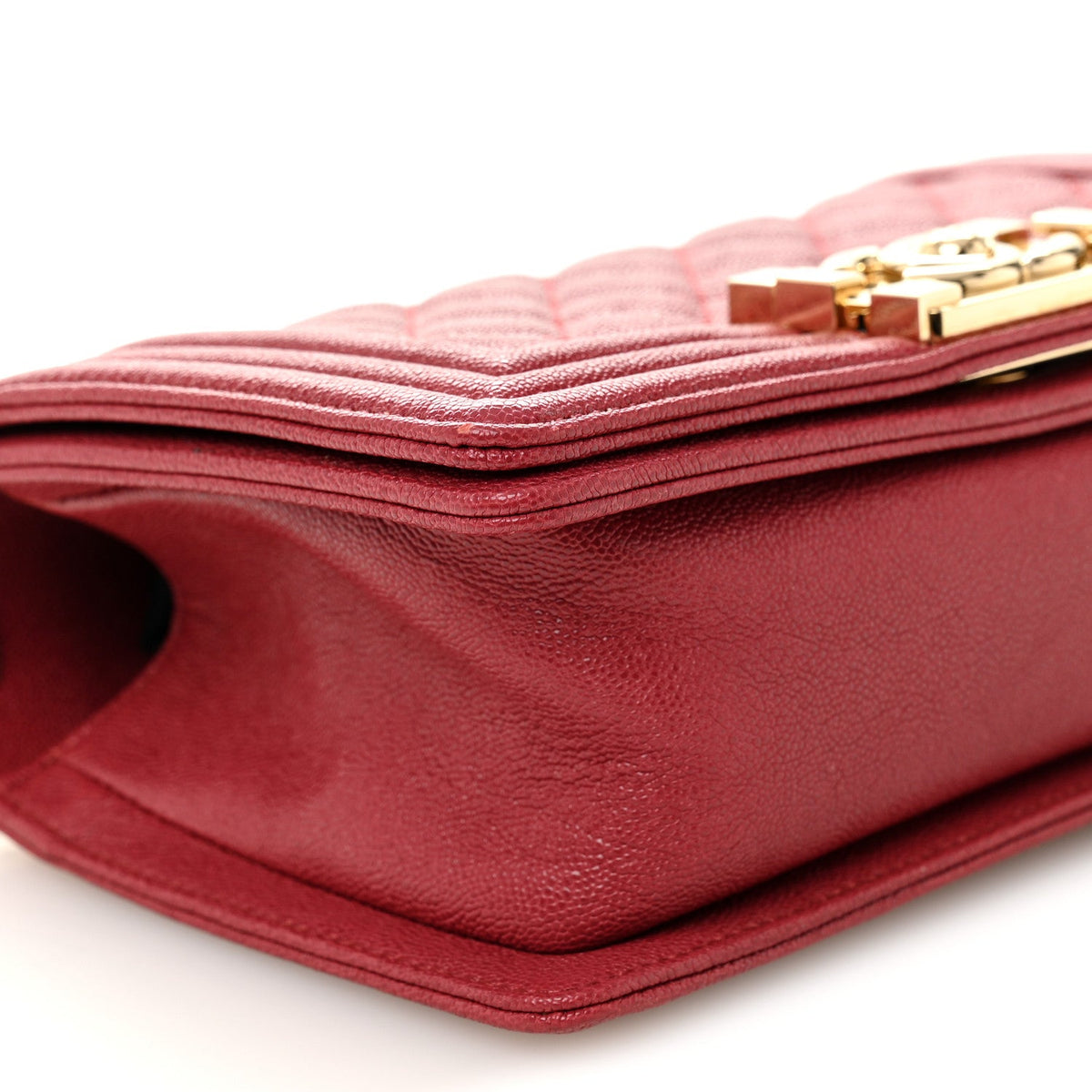 Small Quilted Caviar Flap Shoulder Bag - Pink