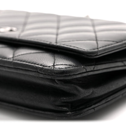 Quilted Lambskin Wallet Bag - Black