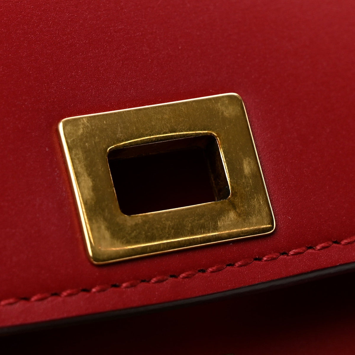 Small Calfskin Flap Shoulder Bag - Red