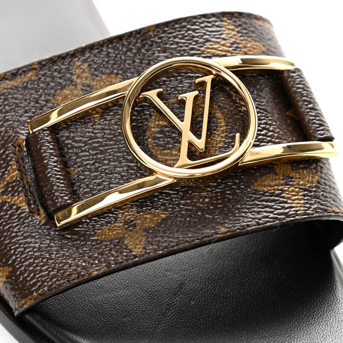 Louis Vuitton Patent Monogram Women's Lock It Flat Mules 39