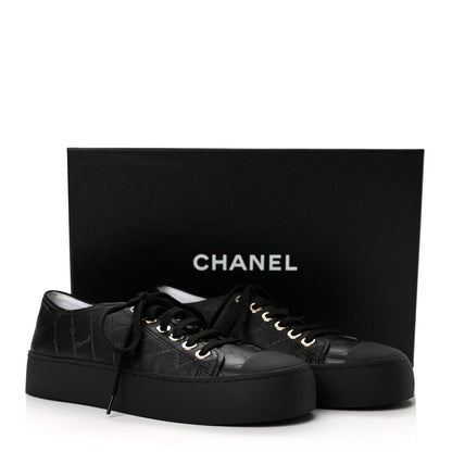 Chanel Lambskin Printed Logo Women's Shoes