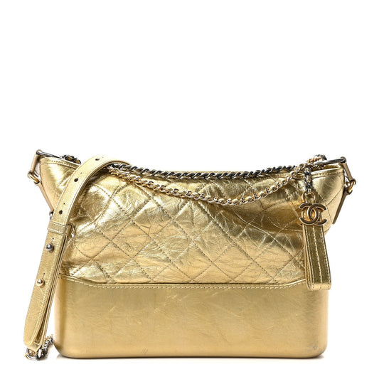 Medium Quilted Calfskin Handbag - Gold