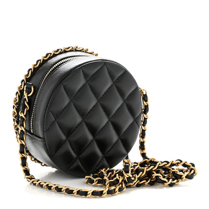 Quilted Lambskin Clutch Bag - Black