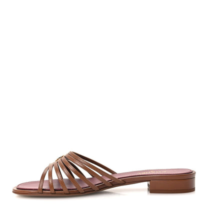 Chanel Goatskin Caged CC Women's Slide Sandals