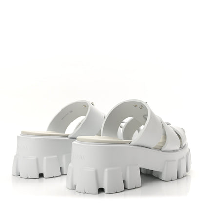 Prada Foam Rubber Women's Monolith Cage Sandals 38 White