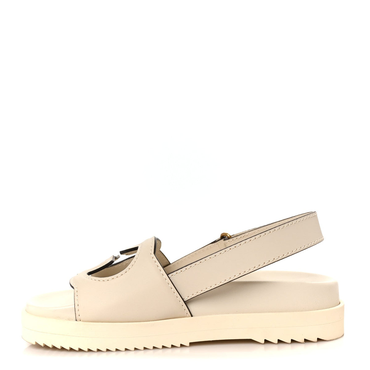 Cosmos Softy Calfskin Interlocking G Slingback Sandals Mystic White