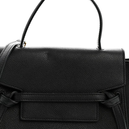 Nano Calfskin Belt Bag - Black