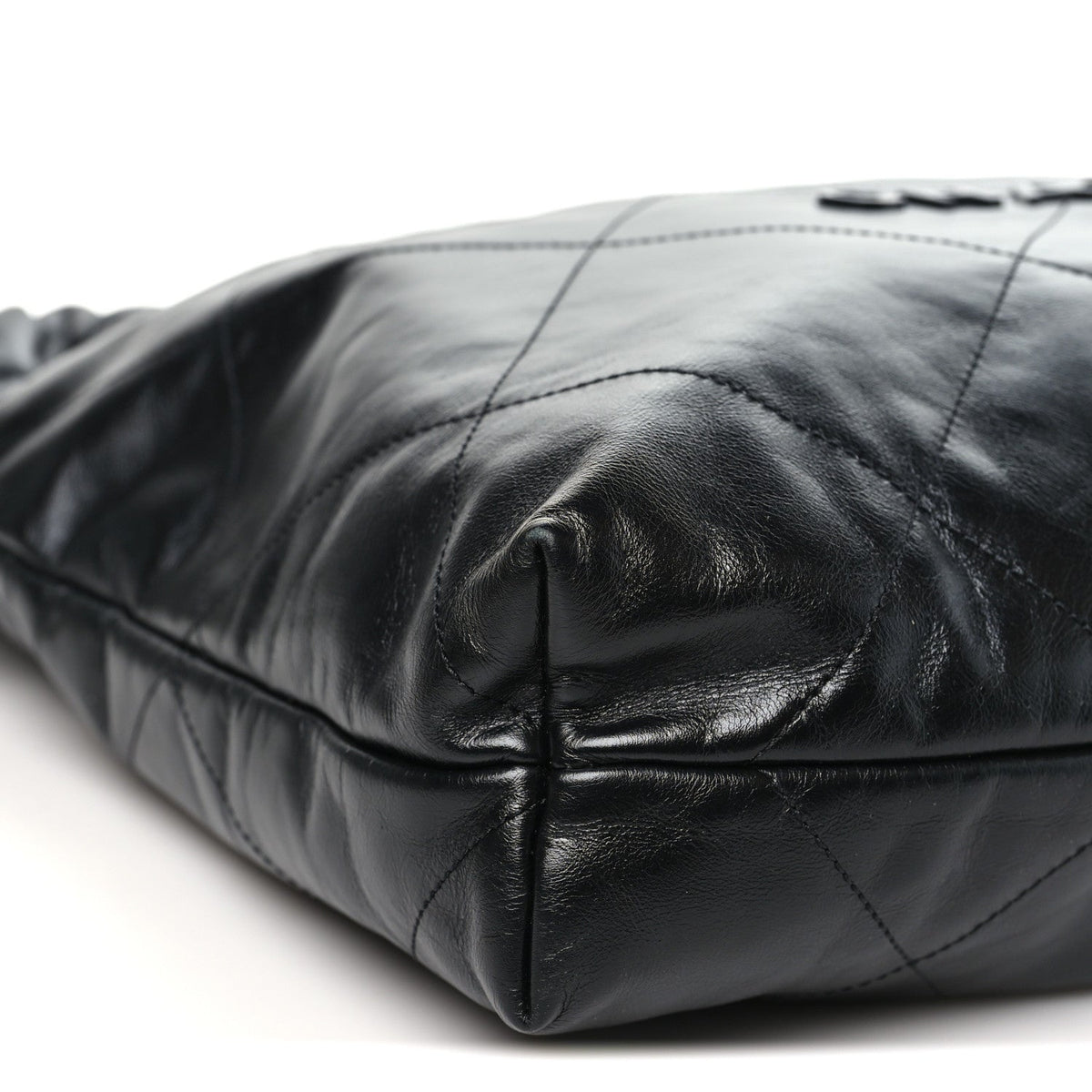 Large Quilted Calfskin Handbag - Black