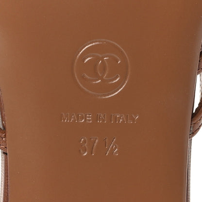 Chanel Goatskin Caged CC Women's Slide Sandals