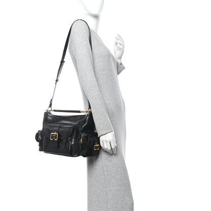 Medium Calfskin Crossbody Bag - Black