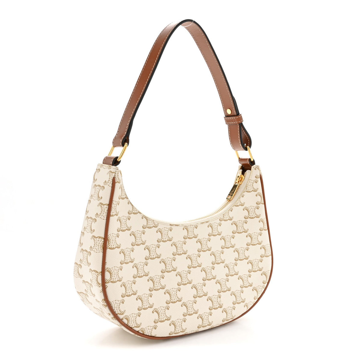 Calfskin Canvas Shoulder Bag - White