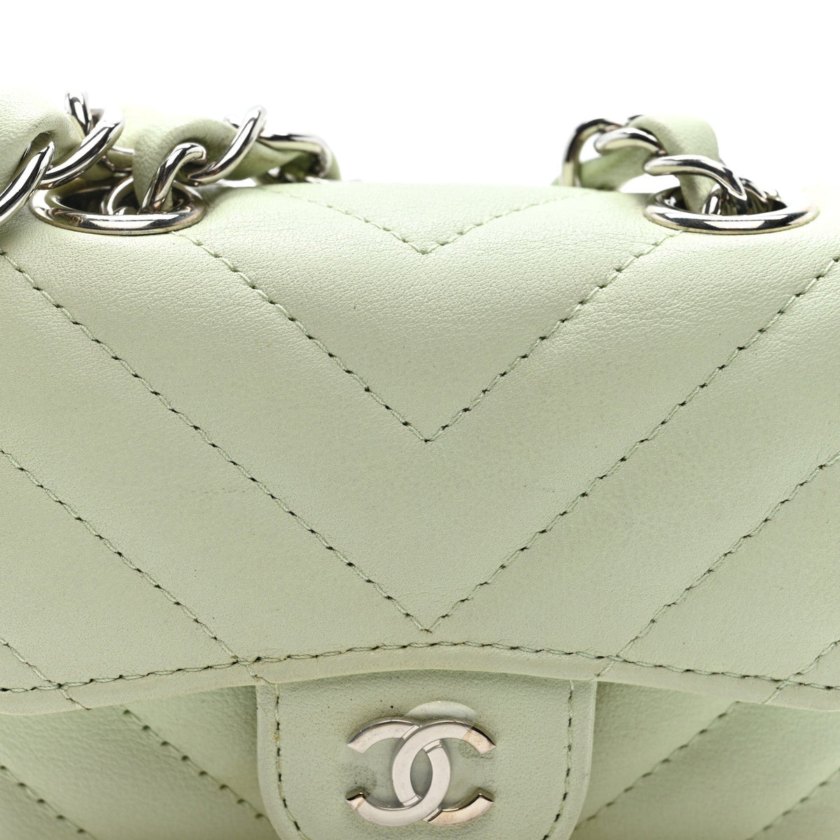 Mini Quilted Sheepskin Belt Bag - Light Green