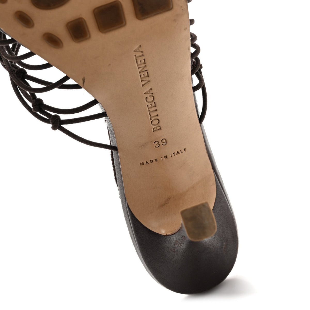 Bottega Veneta Raffia Elasticized Women's Cindy Stretch Mule Sandals 39 Bitter Chocolate
