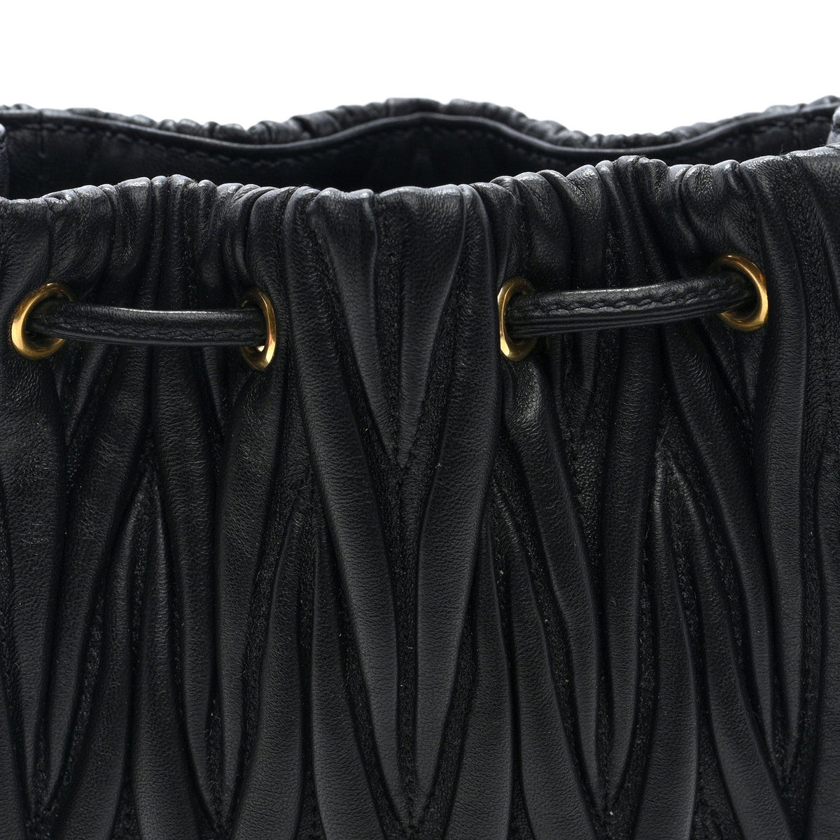Mini Nappa Bucket Bag - Black
