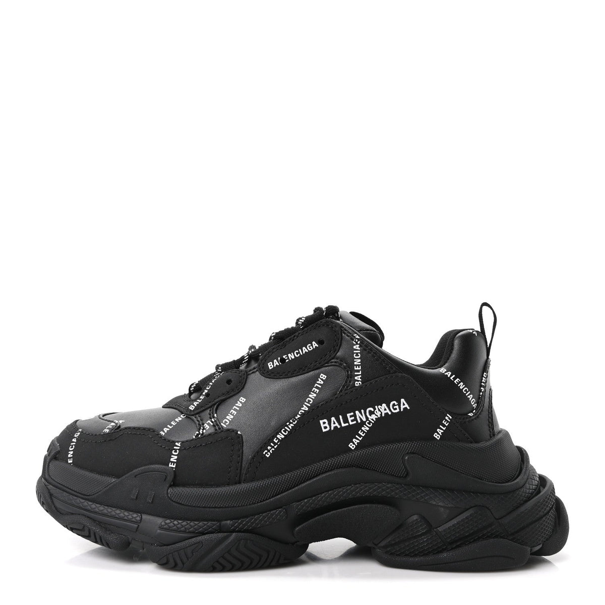 Balenciaga Technical Fabric Men's Triple S Sneakers 40 Black White