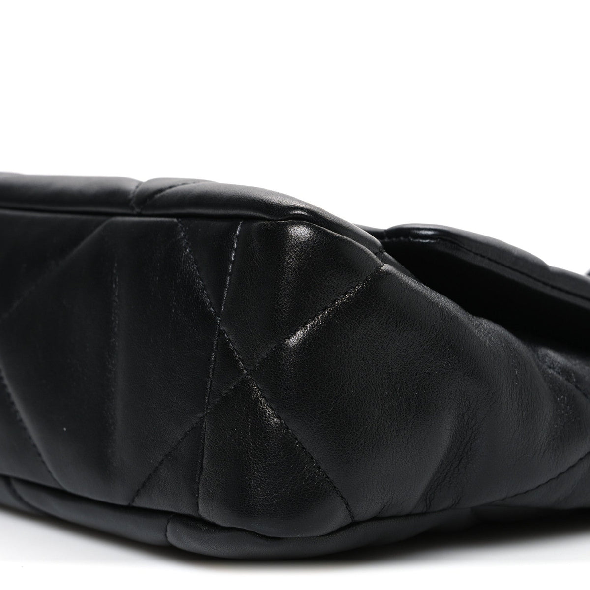 Medium Quilted Lambskin Flap Shoulder Bag - Black