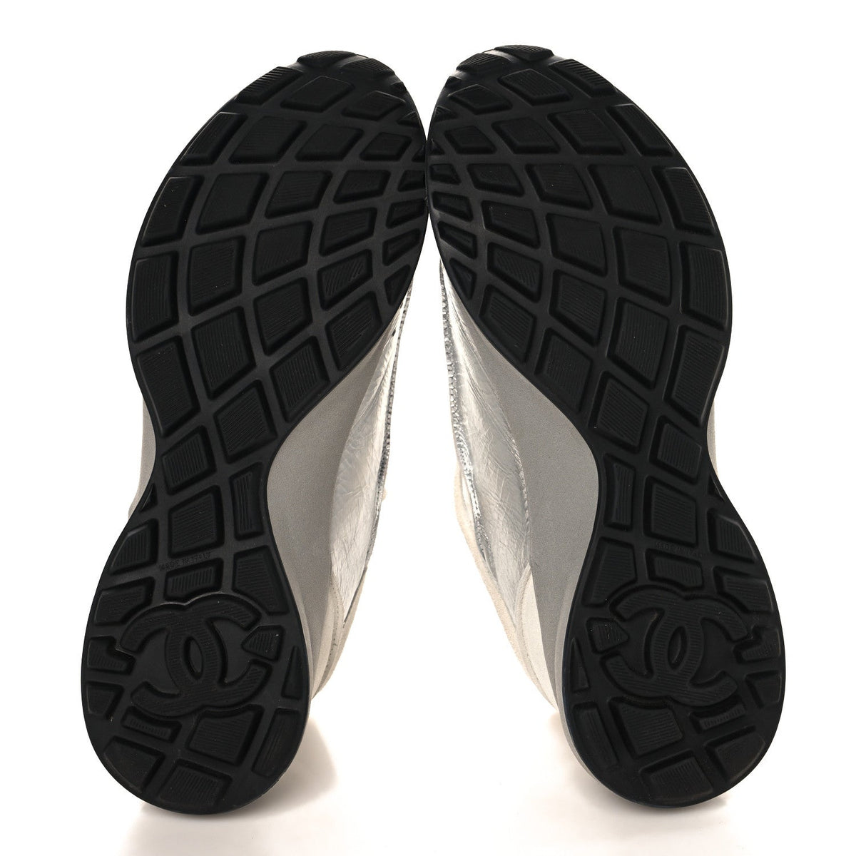 Chanel Laminated Calfskin Suede CC Women's Shoes