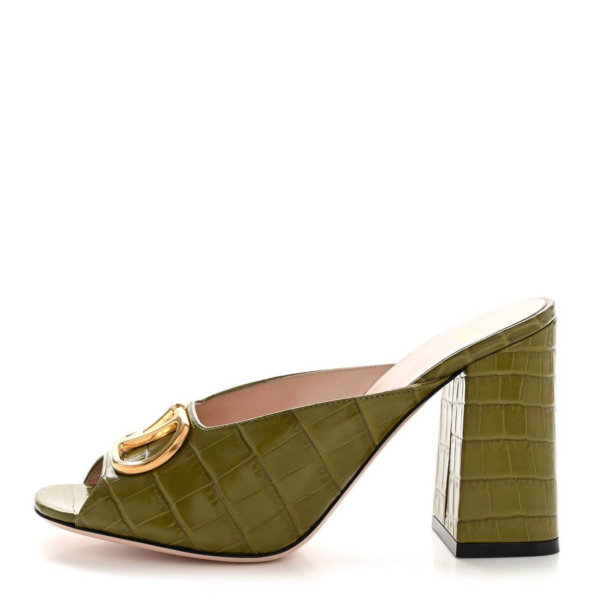 Garavanicalfskin Printed Crocodile Effect VLogo Signature 95Mm Slide S