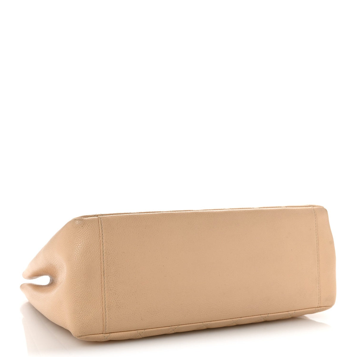 Quilted Caviar Tote Bag - Beige