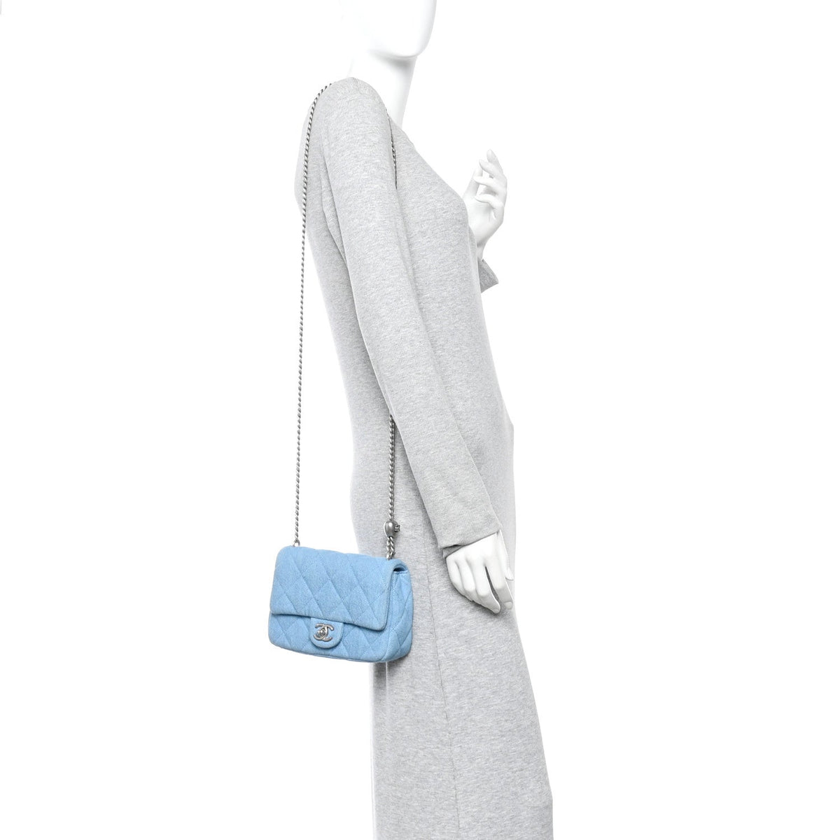 Mini Quilted Flap Shoulder Bag - Blue