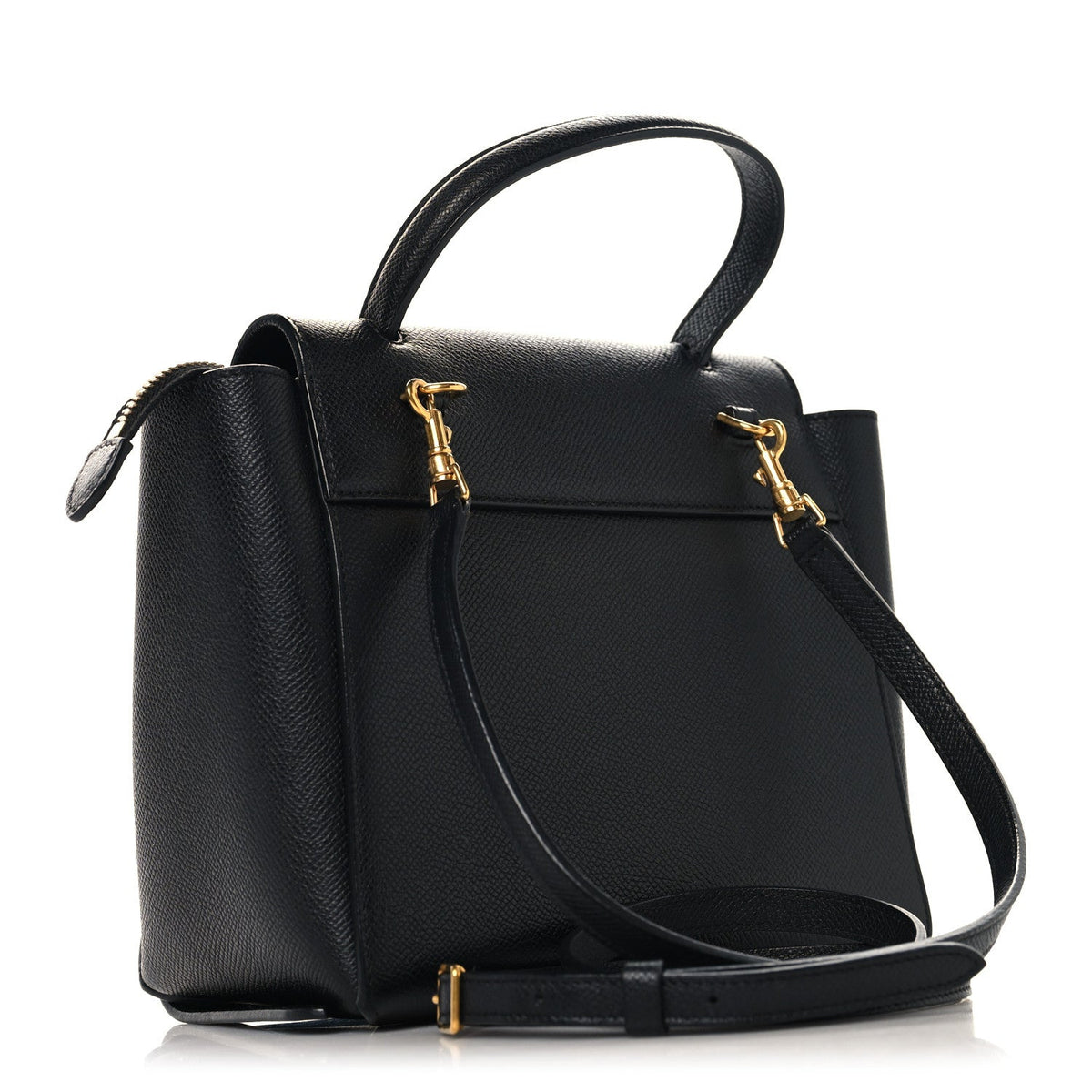Nano Calfskin Belt Bag - Black