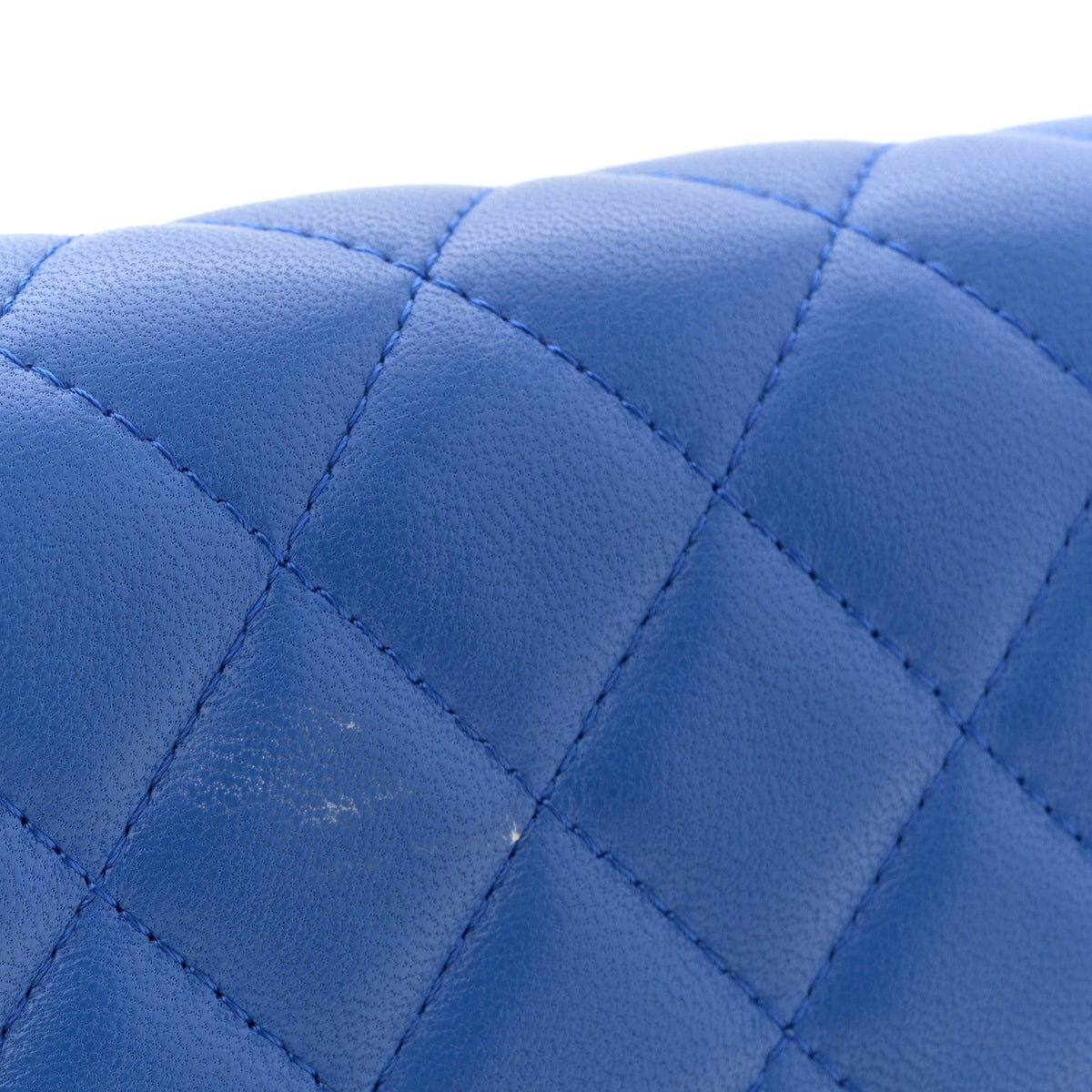 Quilted Lambskin Clutch Bag - Blue